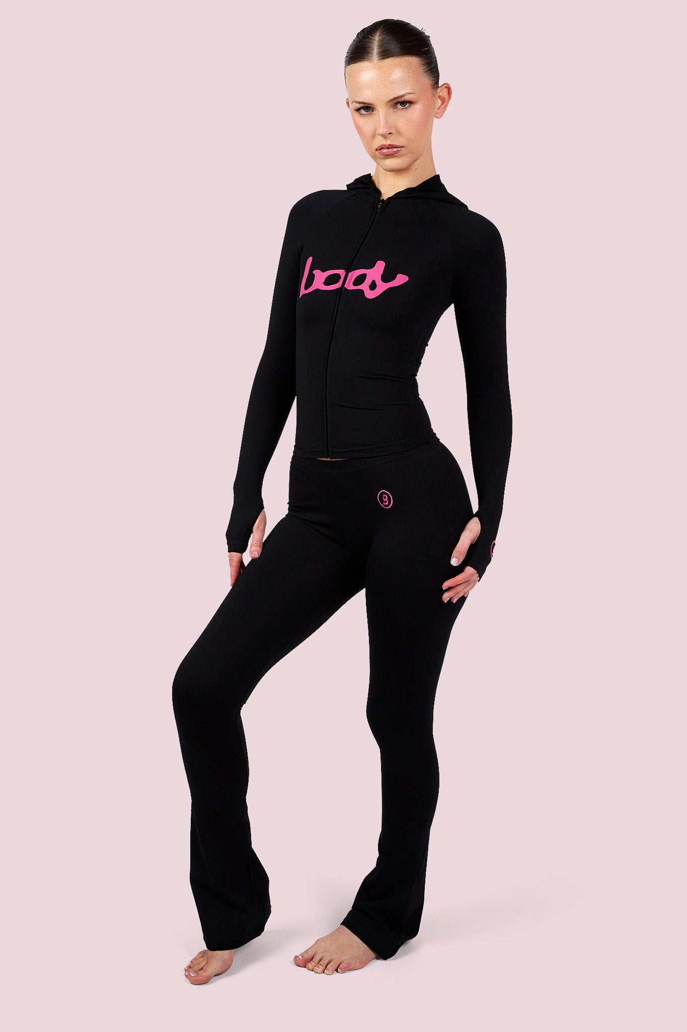 BASICS ULTRA LOW-RISE LEGGINGS 2.0 (BLACK/MAGENTA)