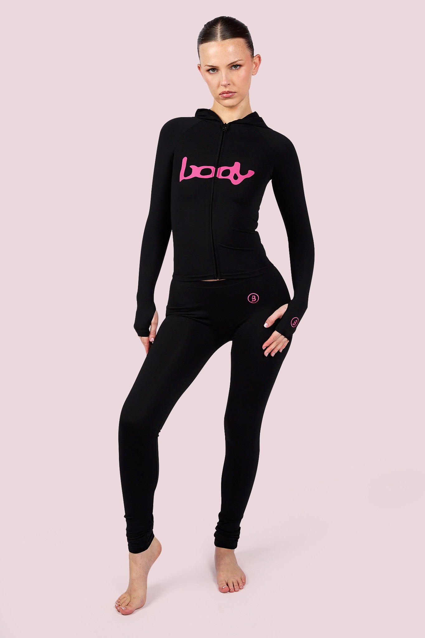 BASICS HOODIE 2.0 (BLACK/MAGENTA)