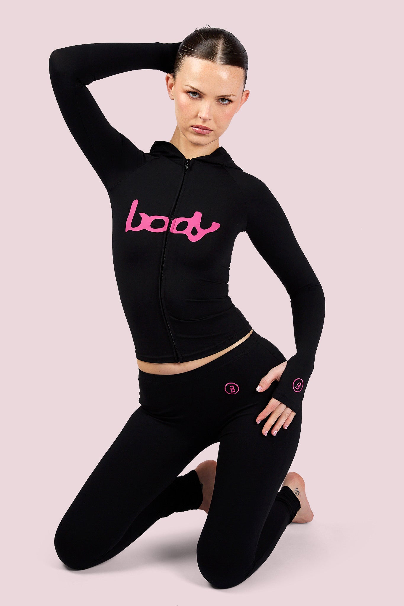 BASICS ULTRA LOW-RISE LEGGINGS 2.0 (BLACK/MAGENTA)