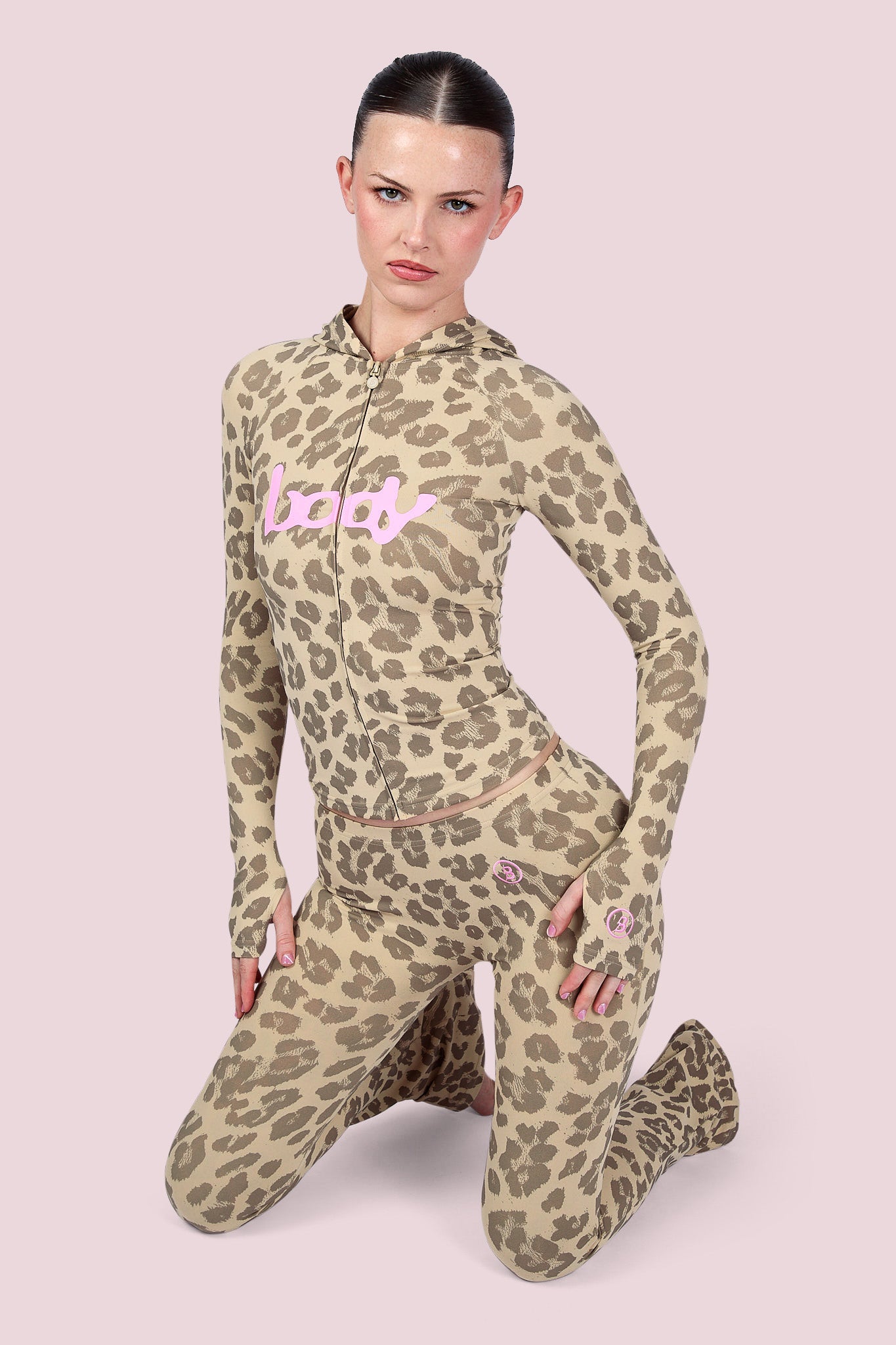 BASICS ULTRA LOW-RISE LEGGINGS 2.0 (LEOPARD/BABY PINK)