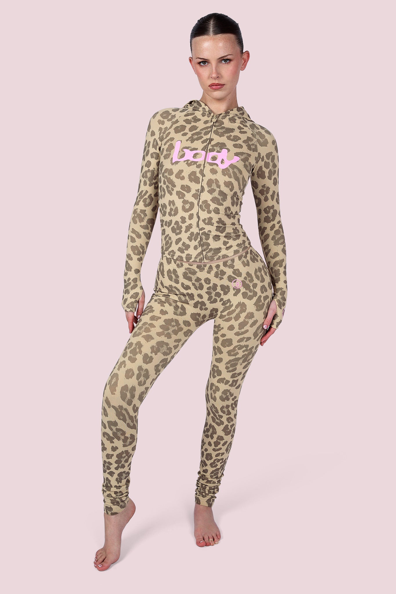 BASICS ULTRA LOW-RISE LEGGINGS 2.0 (LEOPARD/BABY PINK)