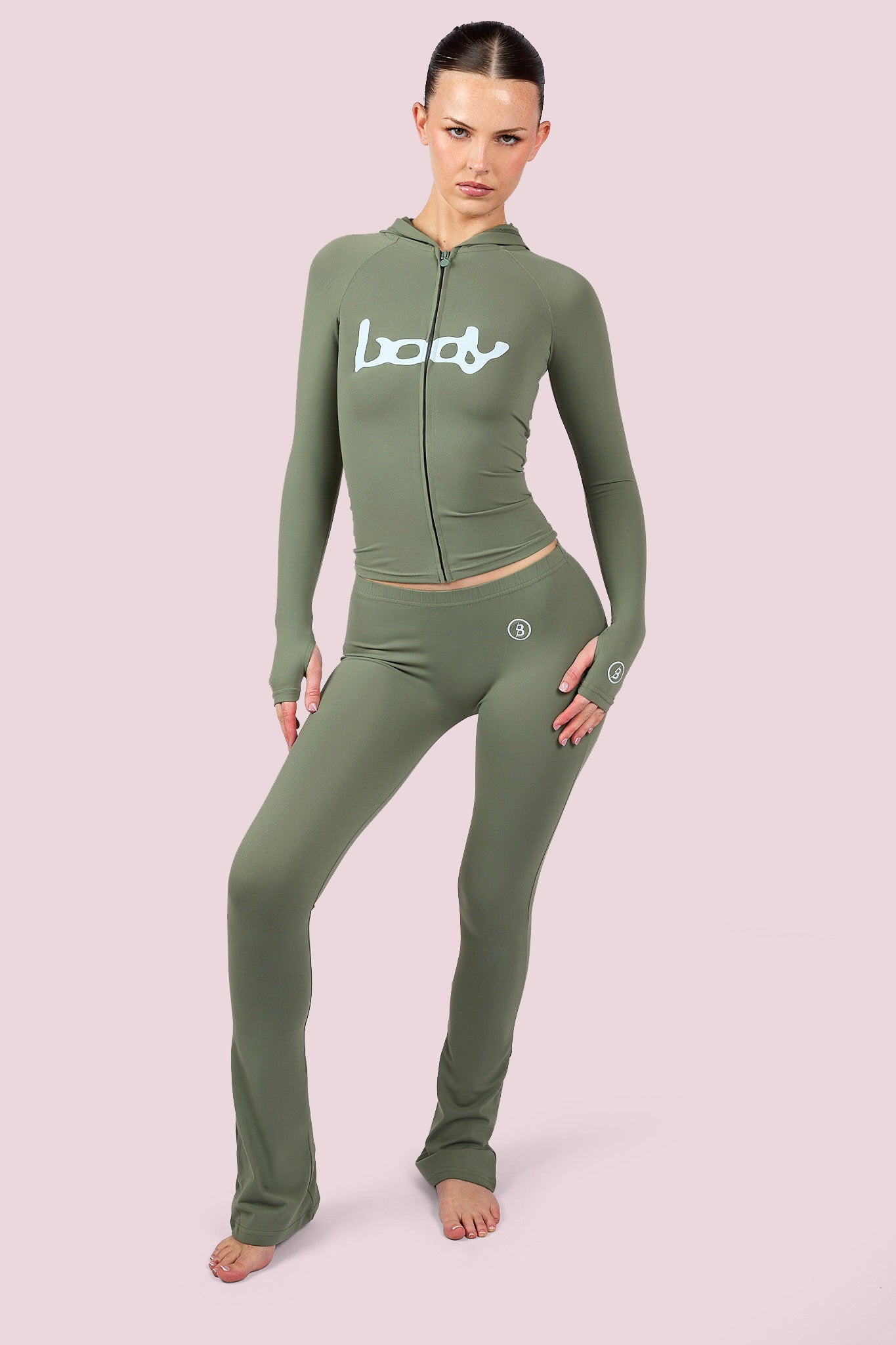 BASICS HOODIE 2.0 (OLIVE GREEN/SKY BLUE)