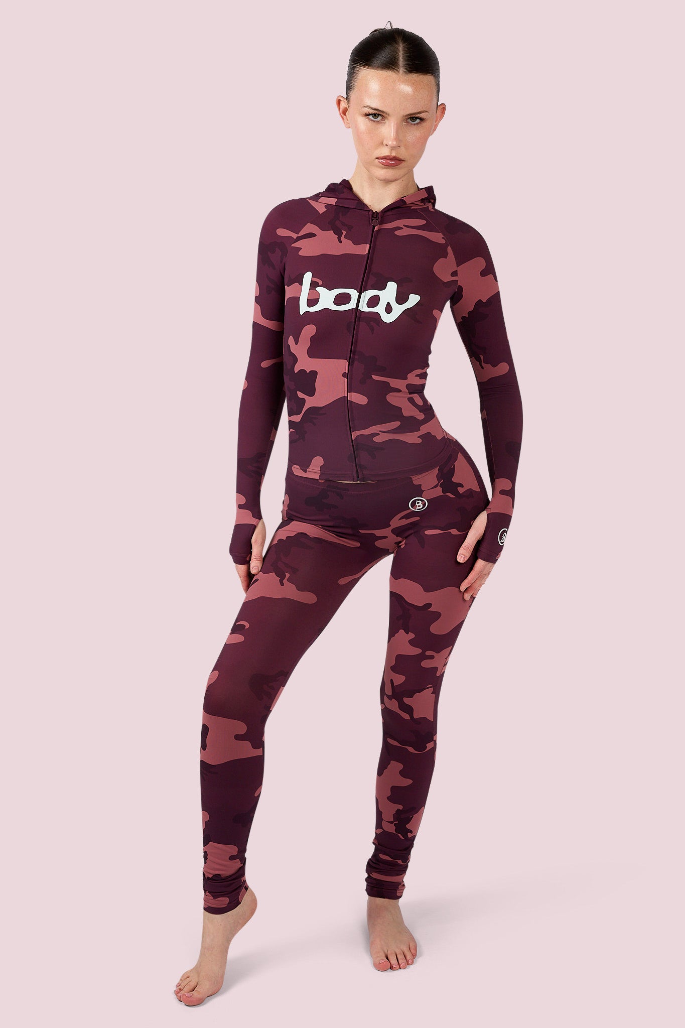 BASICS HOODIE 2.0 (BERRY CAMO/SKY BLUE) — Body by Raven Tracy