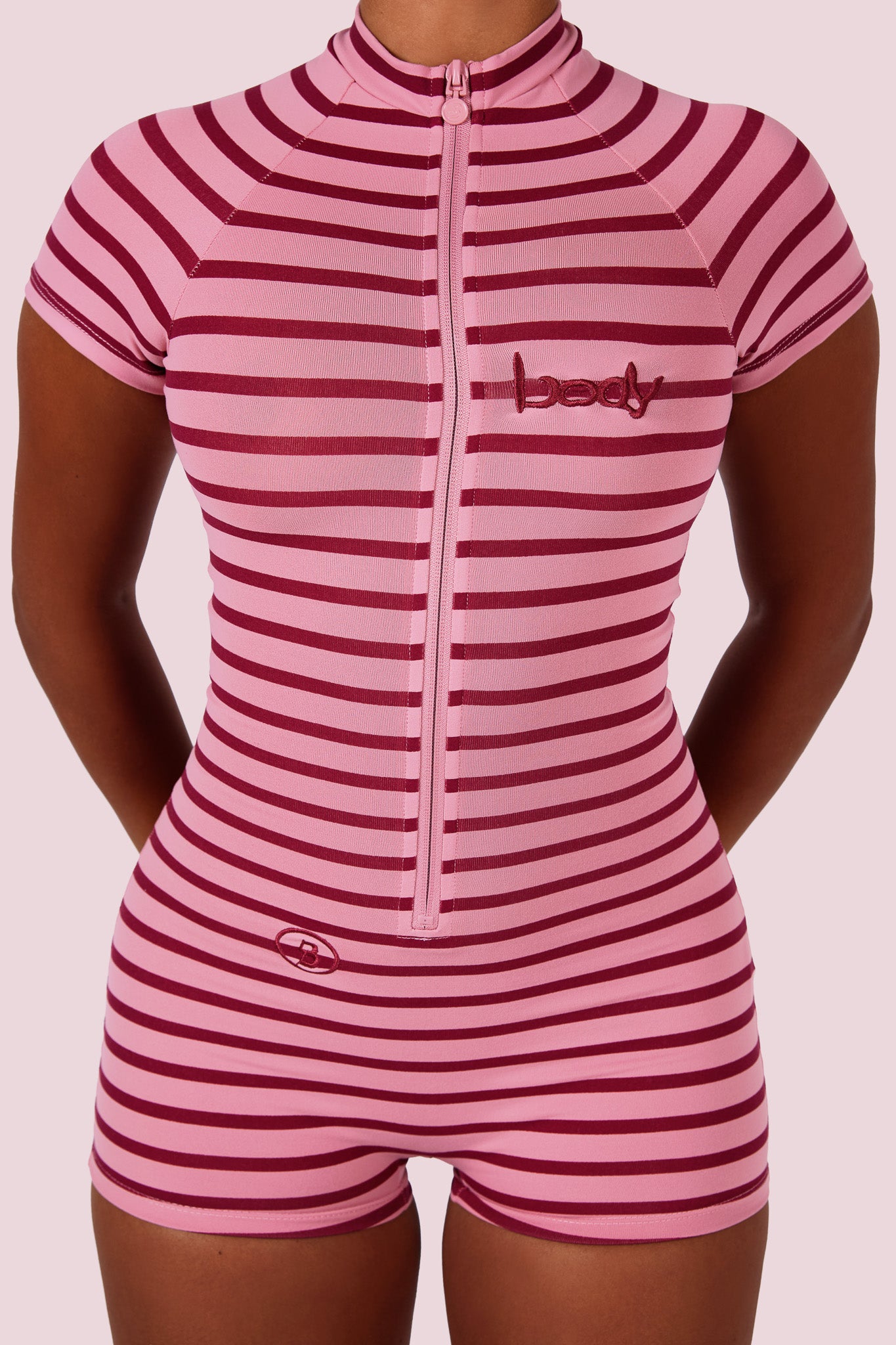 BASICS ROMPER (CANDY CANE PINK)