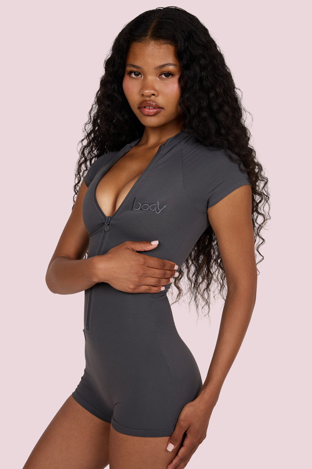 BASICS ROMPER (CHARCOAL)