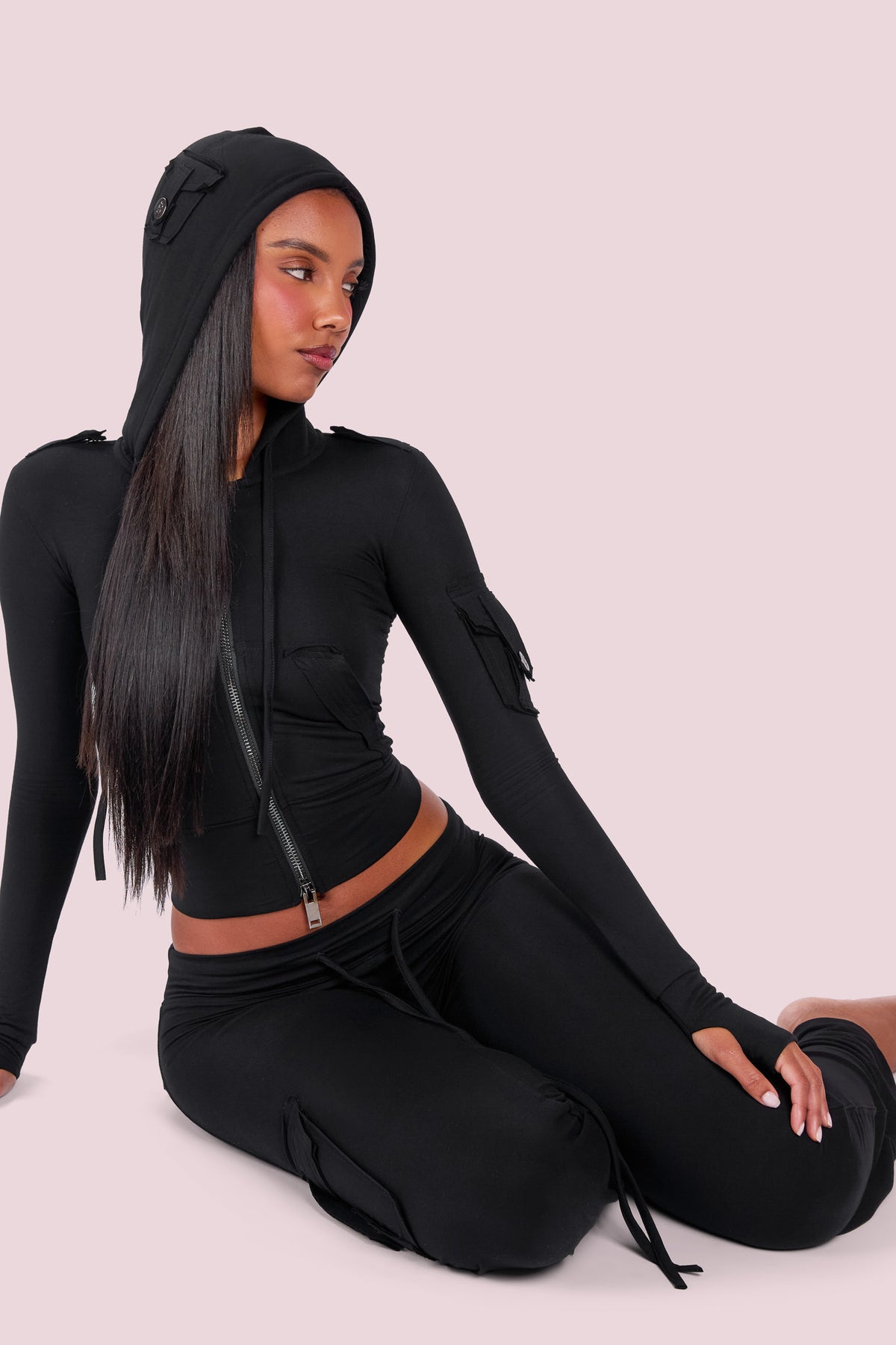 BODY CARGO HOODIE (MIDNIGHT BLACK)