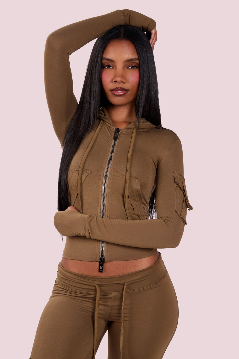 BODY CARGO HOODIE (TEDDY BROWN)