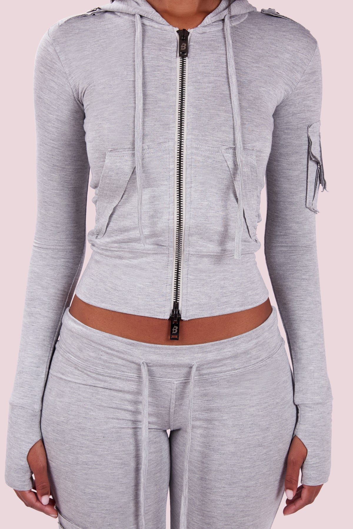 BODY CARGO HOODIE (HEATHER GREY)