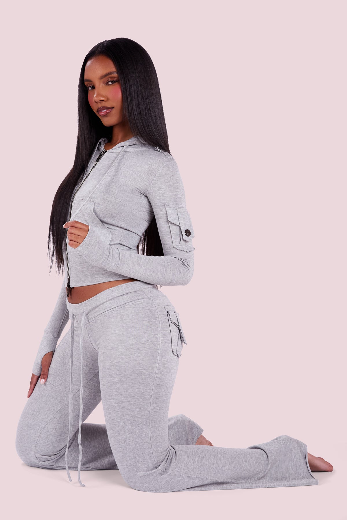 BODY CARGO HOODIE (HEATHER GREY)