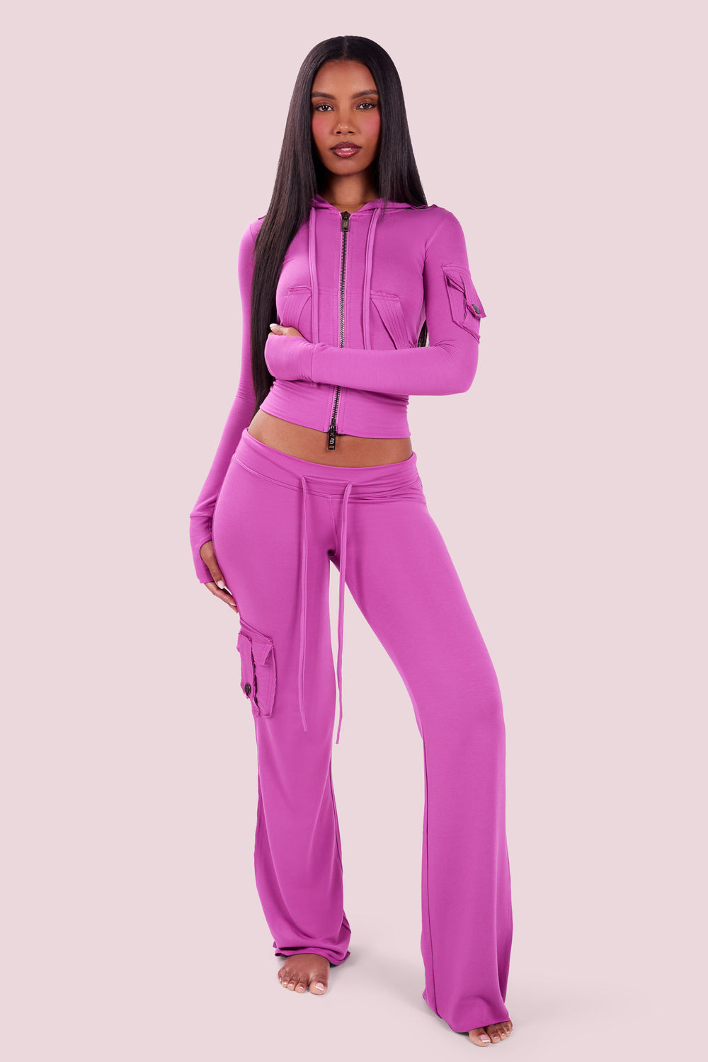 BODY CARGO HOODIE (MAGENTA)