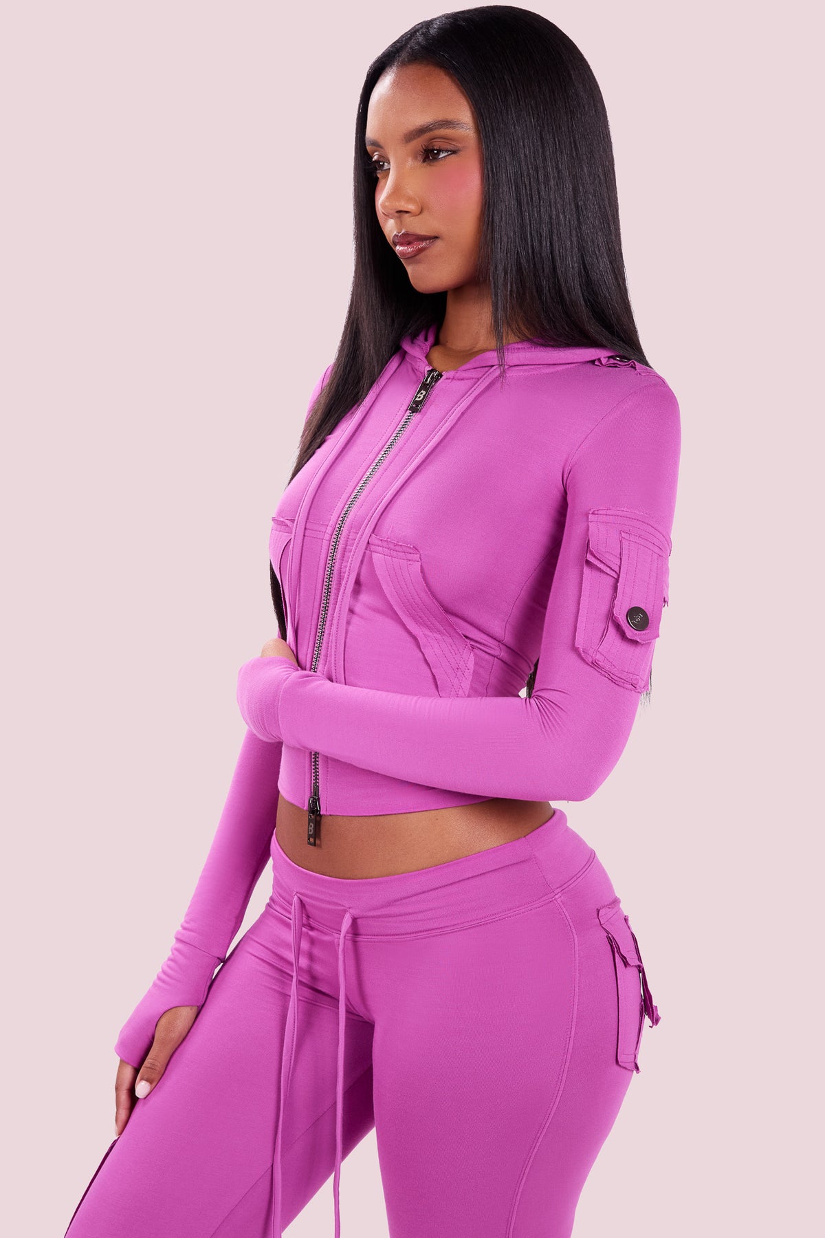 BODY CARGO HOODIE (MAGENTA)