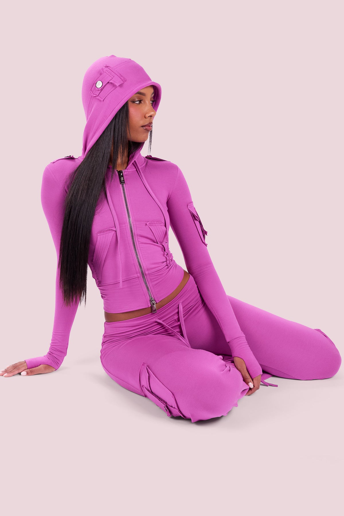 BODY CARGO HOODIE (MAGENTA)