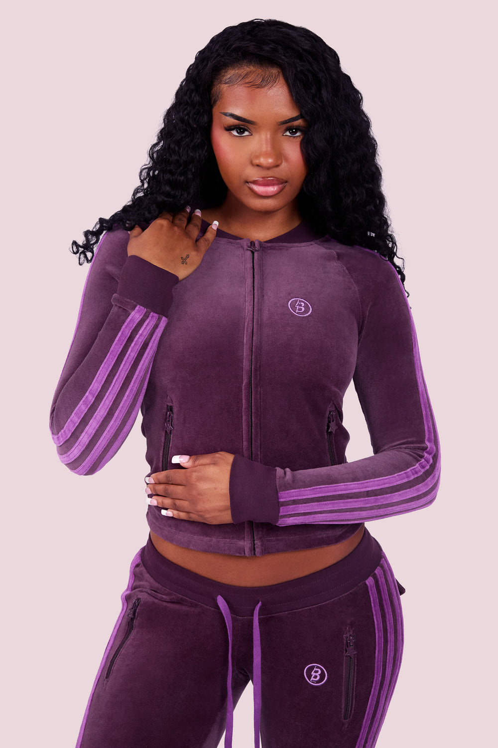 BODY VELOUR TRACK JACKET (GRAPE/PURPUREUS)