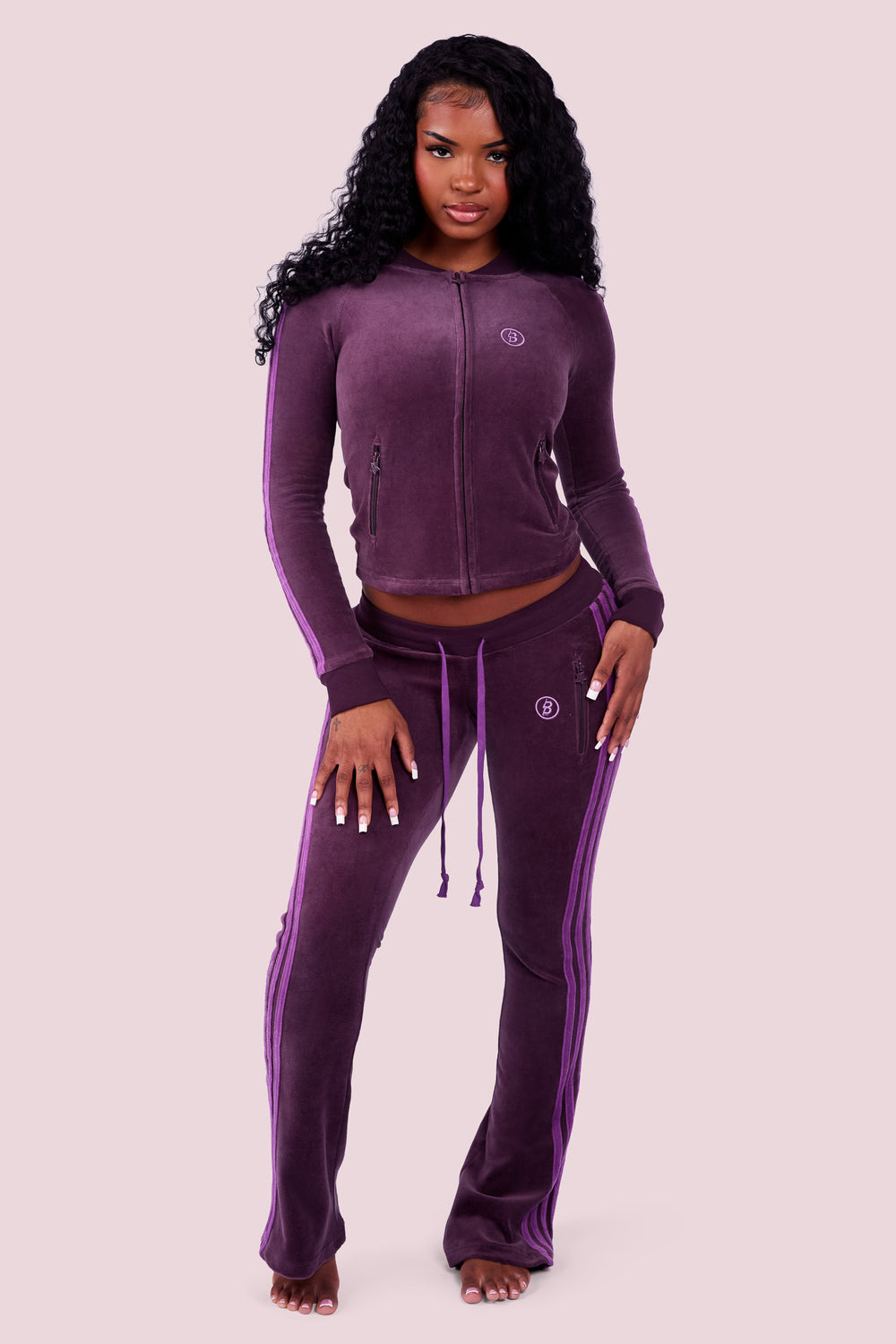 BODY VELOUR TRACK JACKET (GRAPE/PURPUREUS)
