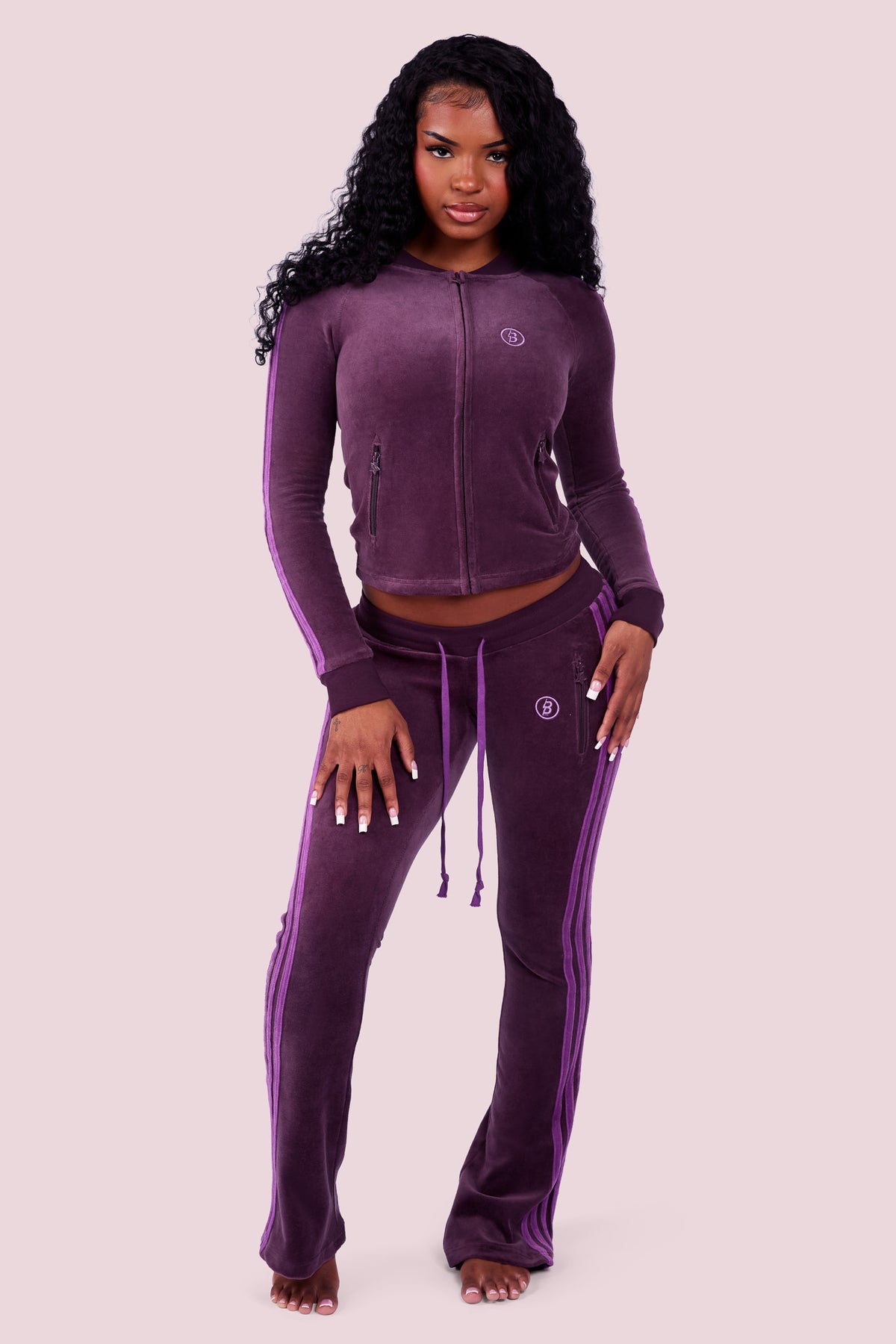 BODY VELOUR TRACK JACKET (GRAPE/PURPUREUS)