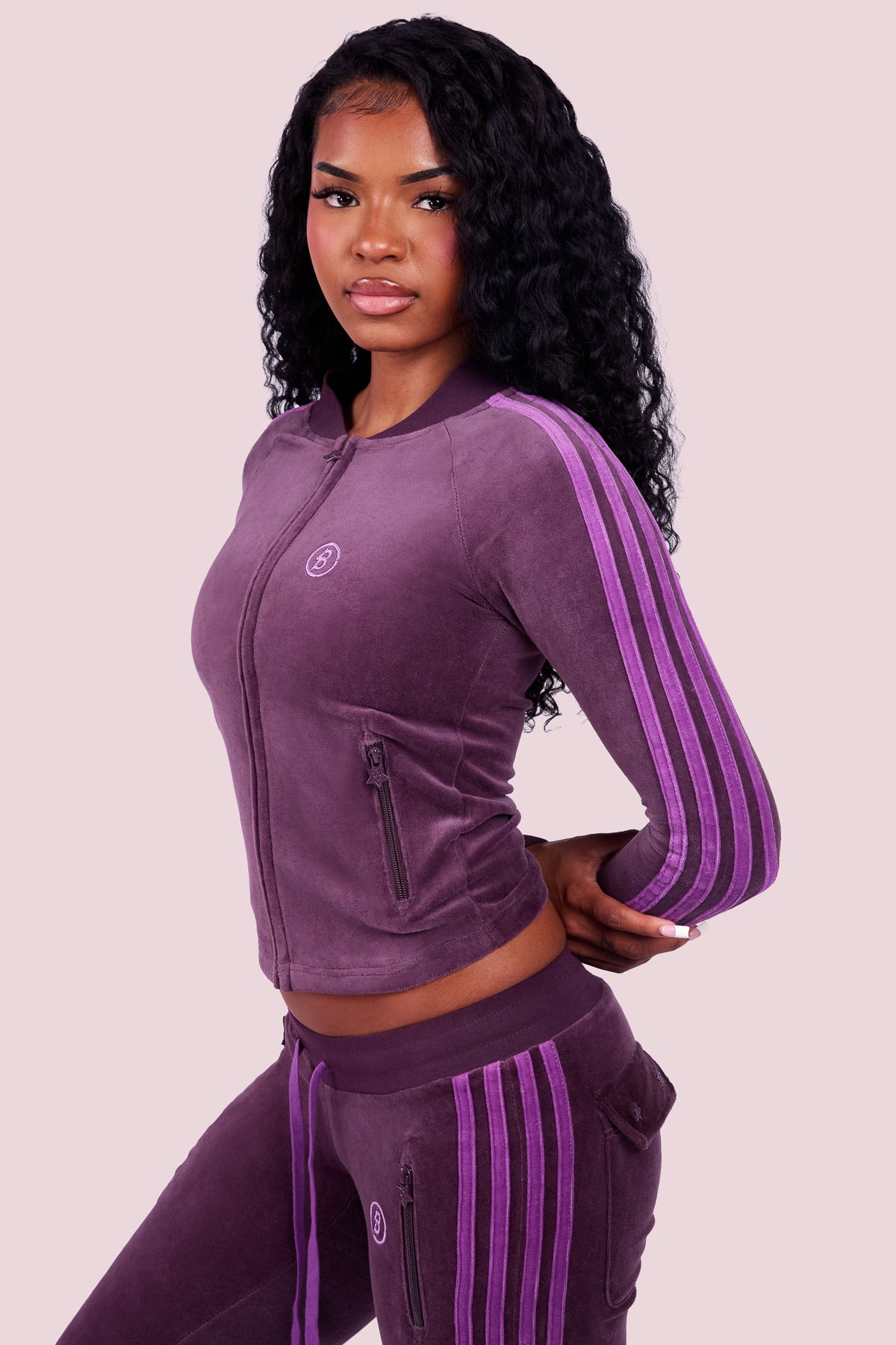 BODY VELOUR TRACK JACKET (GRAPE/PURPUREUS)