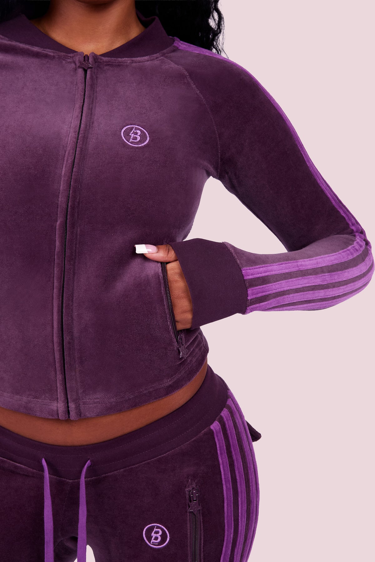BODY VELOUR TRACK JACKET (GRAPE/PURPUREUS)