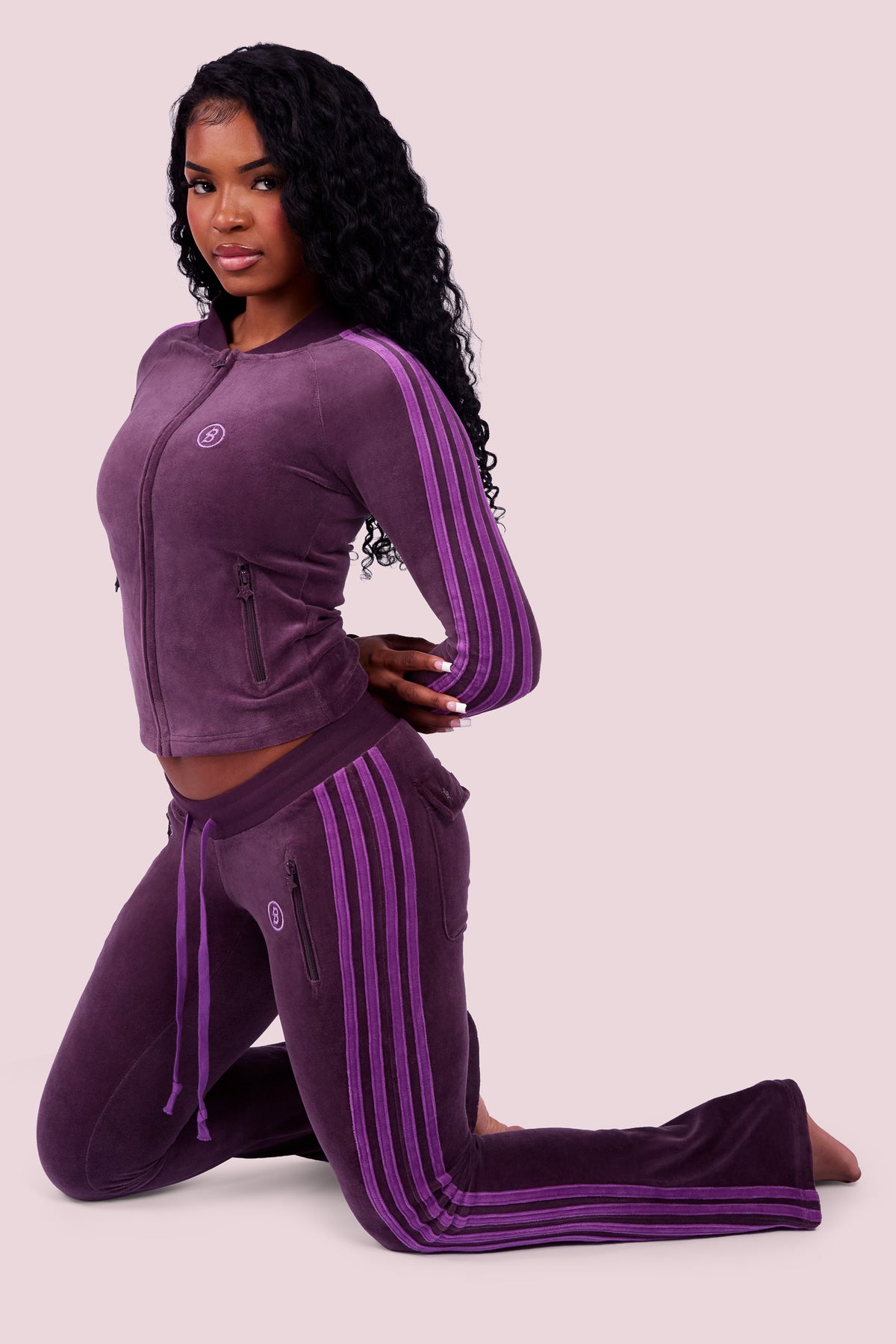 BODY VELOUR TRACK JACKET (GRAPE/PURPUREUS)