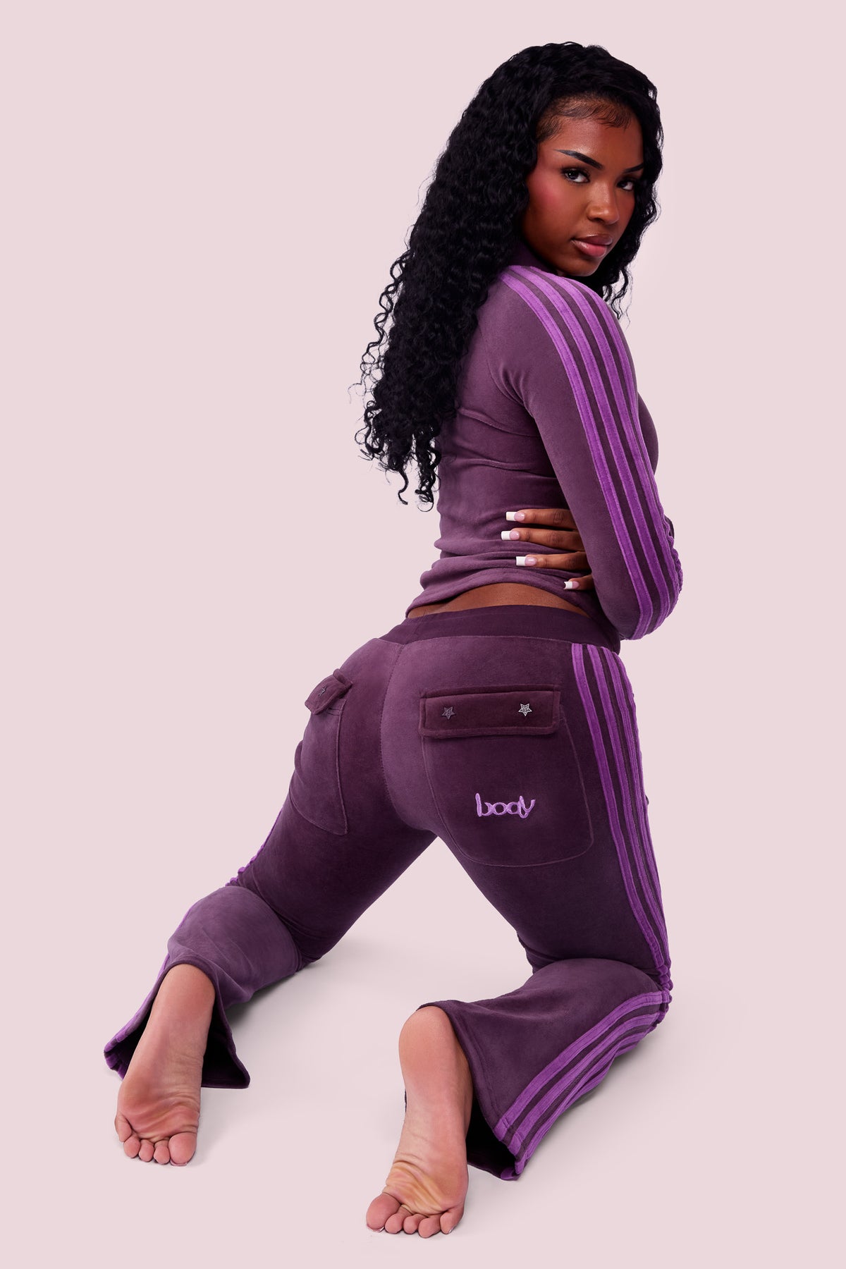 BODY VELOUR TRACK JACKET (GRAPE/PURPUREUS)