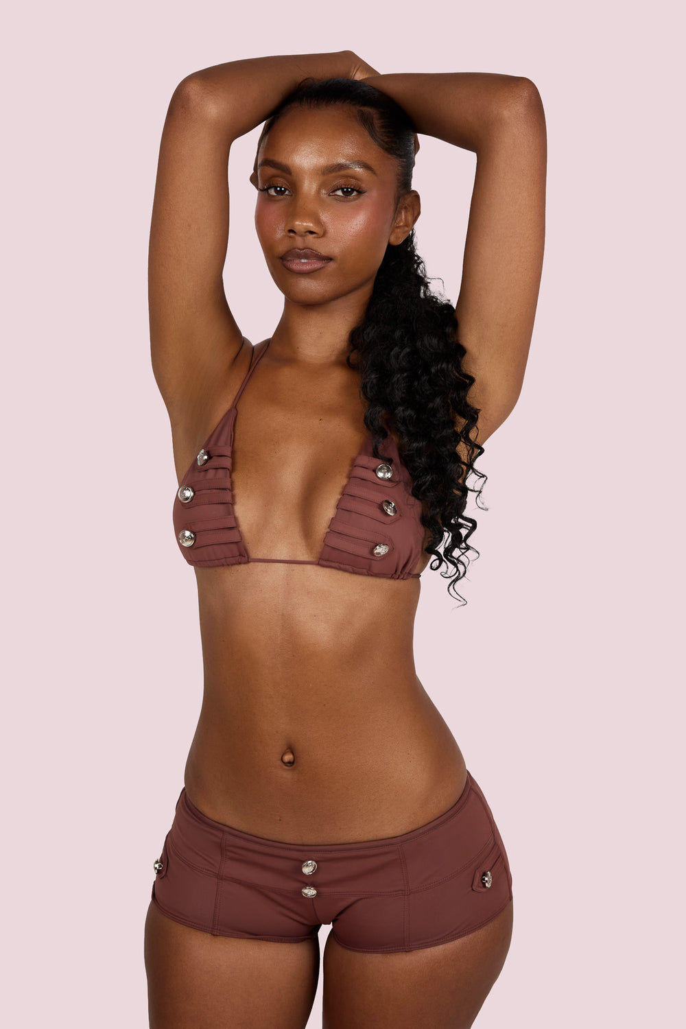CADET TRIANGLE BIKINI TOP (BROWN)