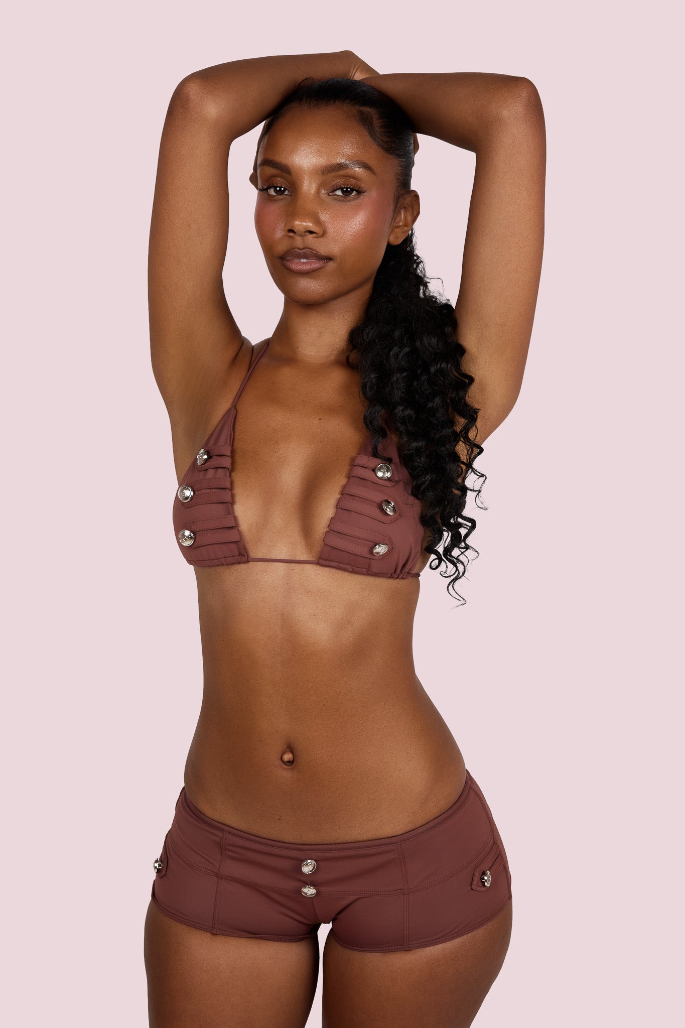 CADET TRIANGLE BIKINI TOP (BROWN)
