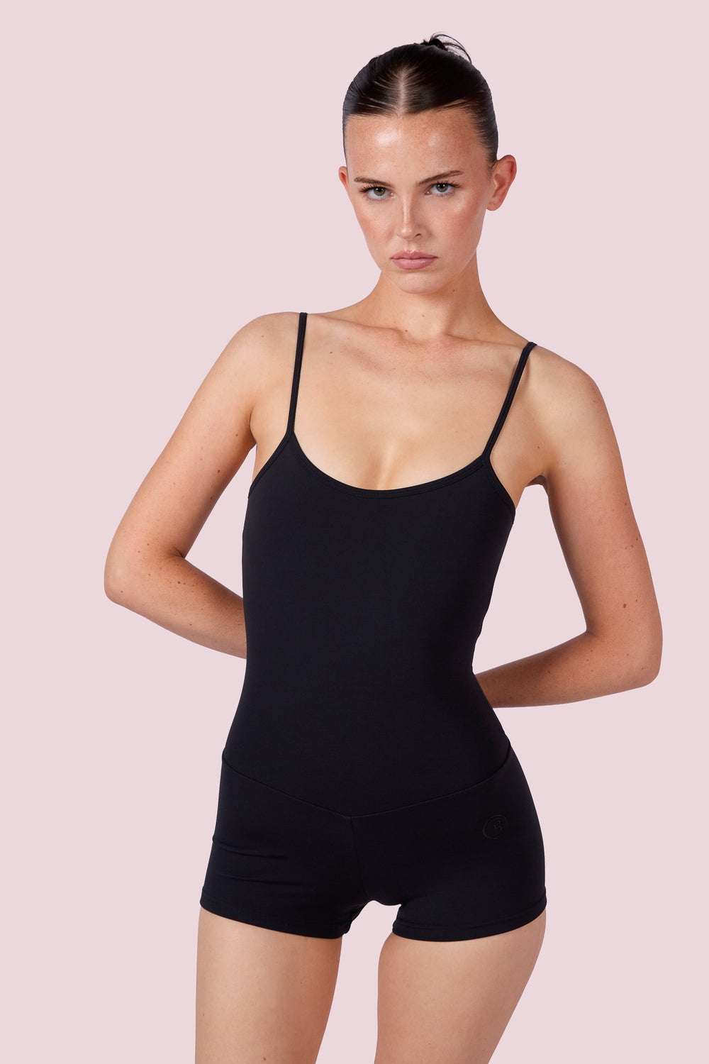 EVERYBODY BASICS SPAGHETTI STRAP ROMPER (BLACK)