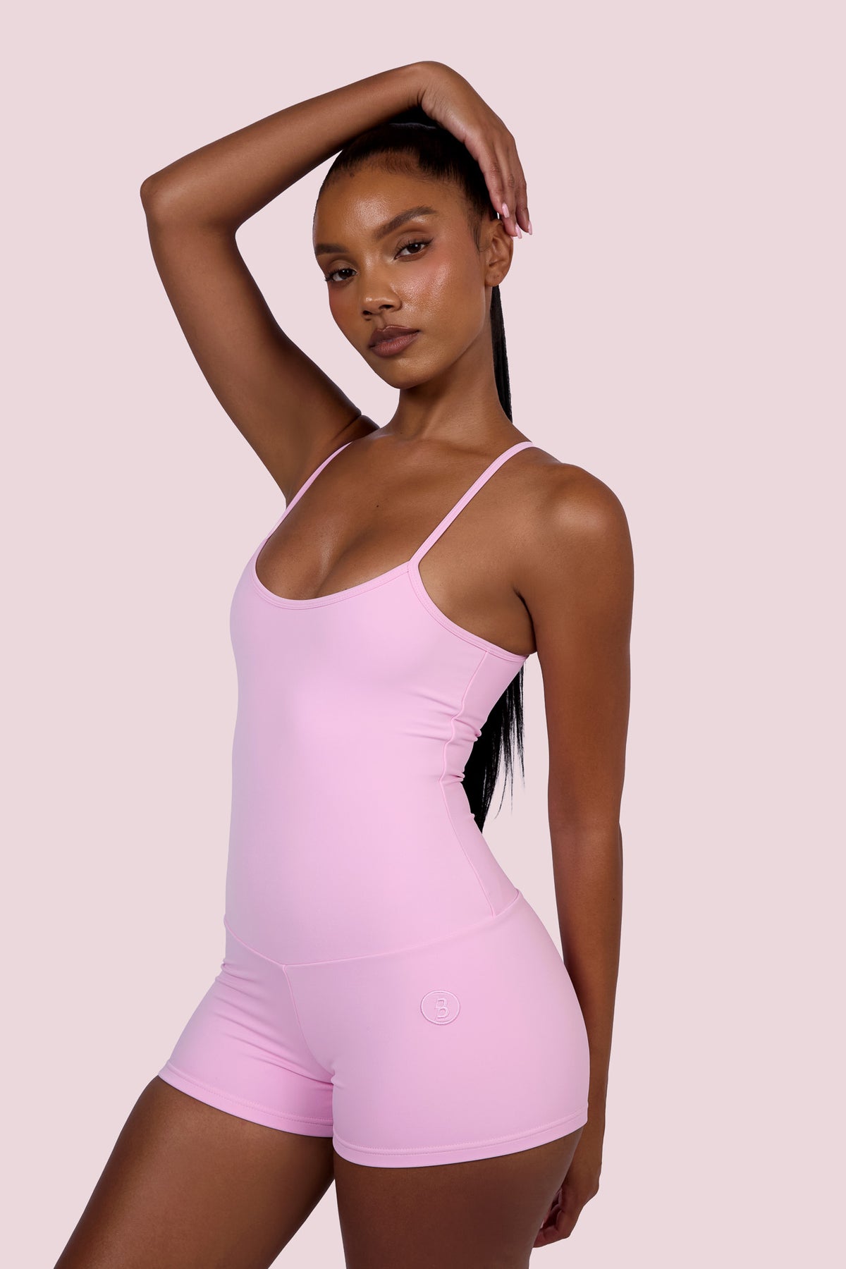 EVERYBODY BASICS SPAGHETTI STRAP ROMPER (LIGHT PINK)