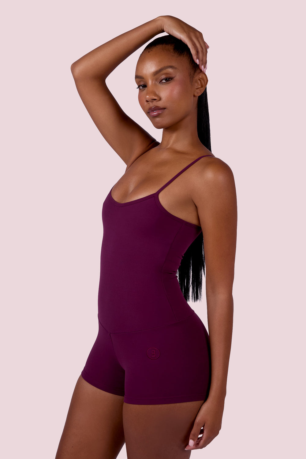 EVERYBODY BASICS SPAGHETTI STRAP ROMPER (GRAPE WINE)