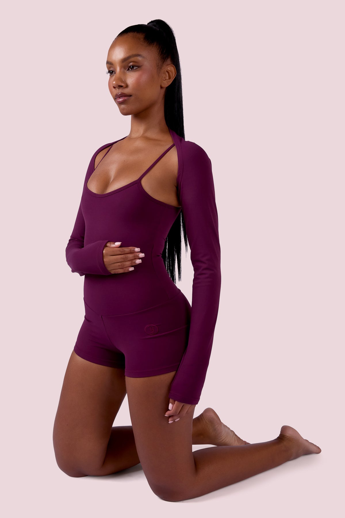 EVERYBODY BASICS SPAGHETTI STRAP ROMPER (GRAPE WINE)