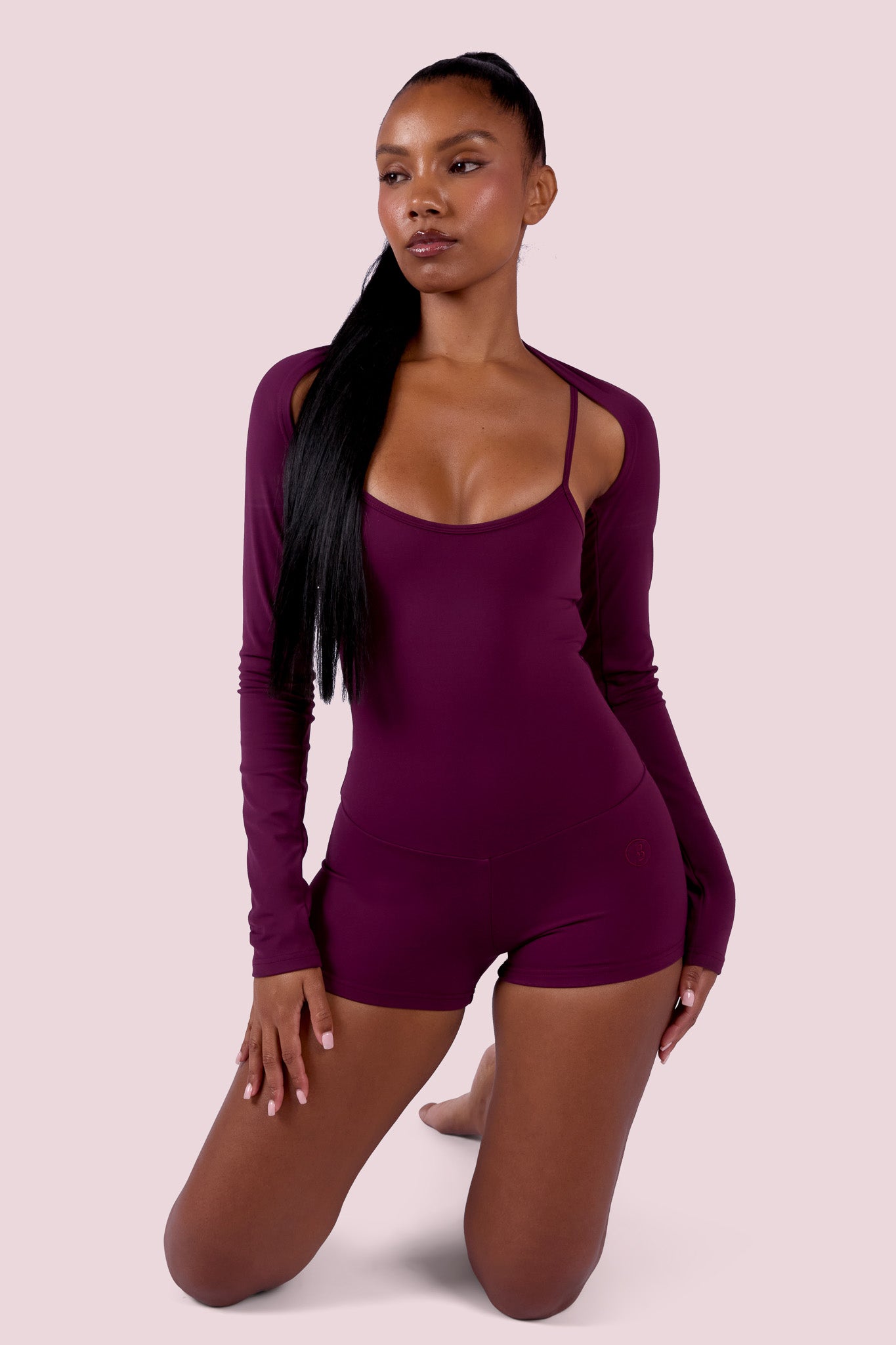 EVERYBODY BASICS SPAGHETTI STRAP ROMPER (GRAPE WINE) — Body by