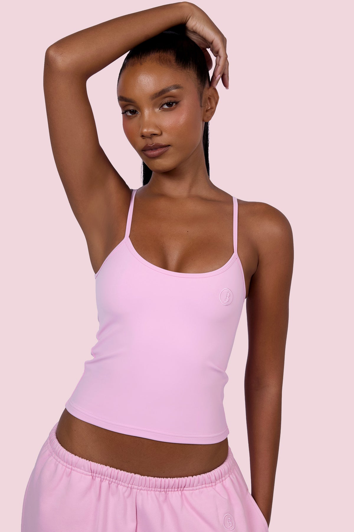 EVERYBODY BASICS ADJUSTABLE SPAGHETTI STRAP TANK TOP (LIGHT PINK)