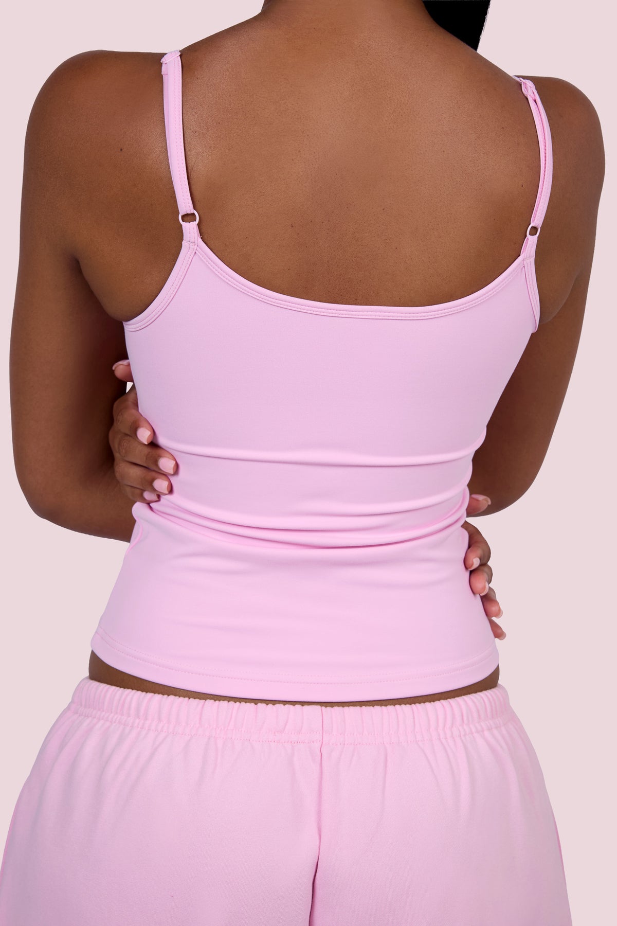 EVERYBODY BASICS ADJUSTABLE SPAGHETTI STRAP TANK TOP (LIGHT PINK)