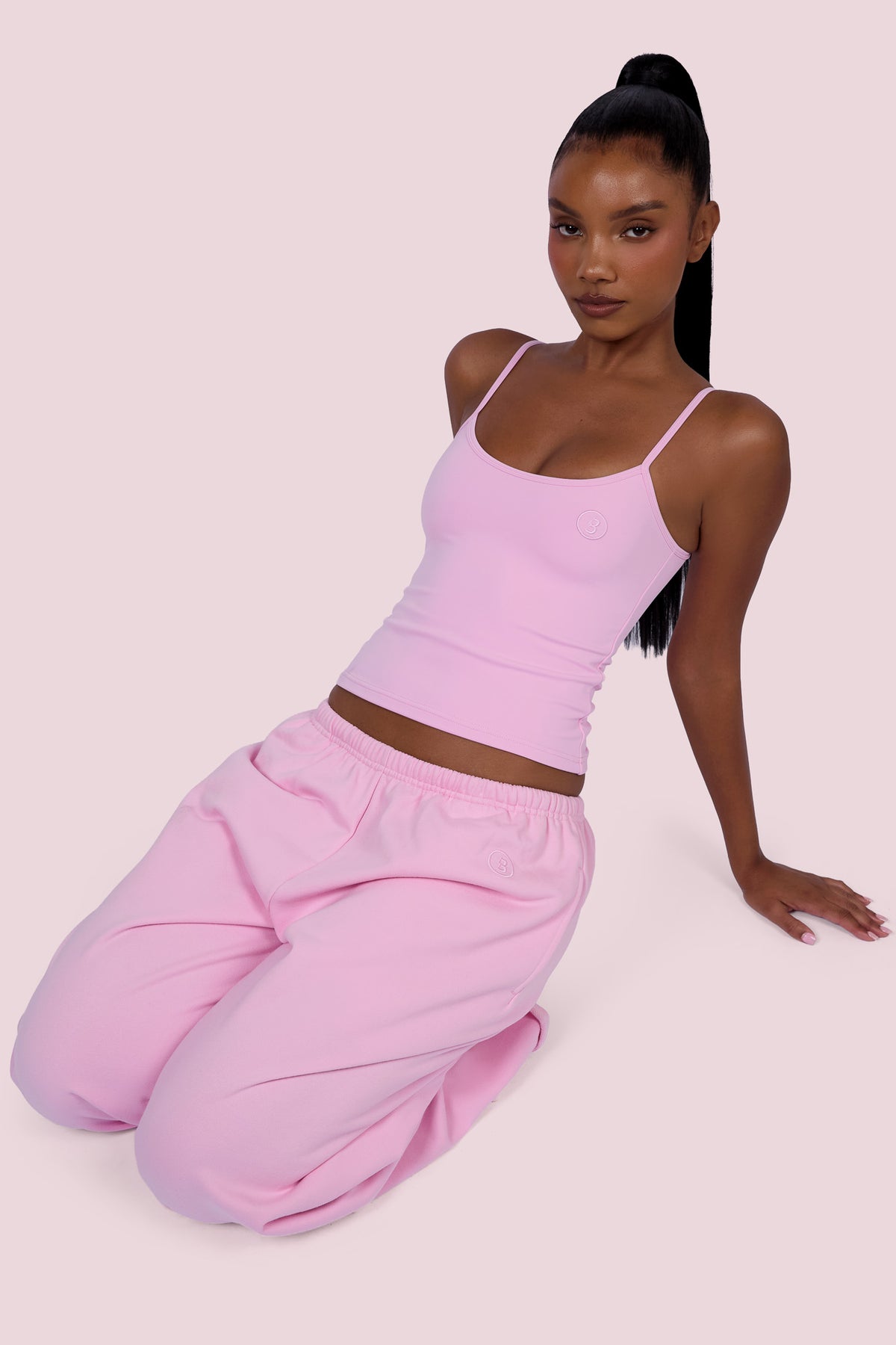 EVERYBODY BASICS ADJUSTABLE SPAGHETTI STRAP TANK TOP (LIGHT PINK)