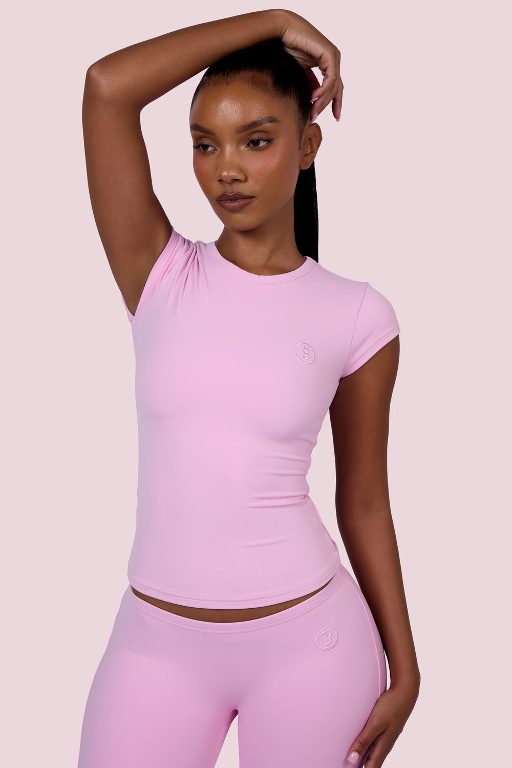 EVERYBODY BASICS SHORT SLEEVE CREW NECK (LIGHT PINK)