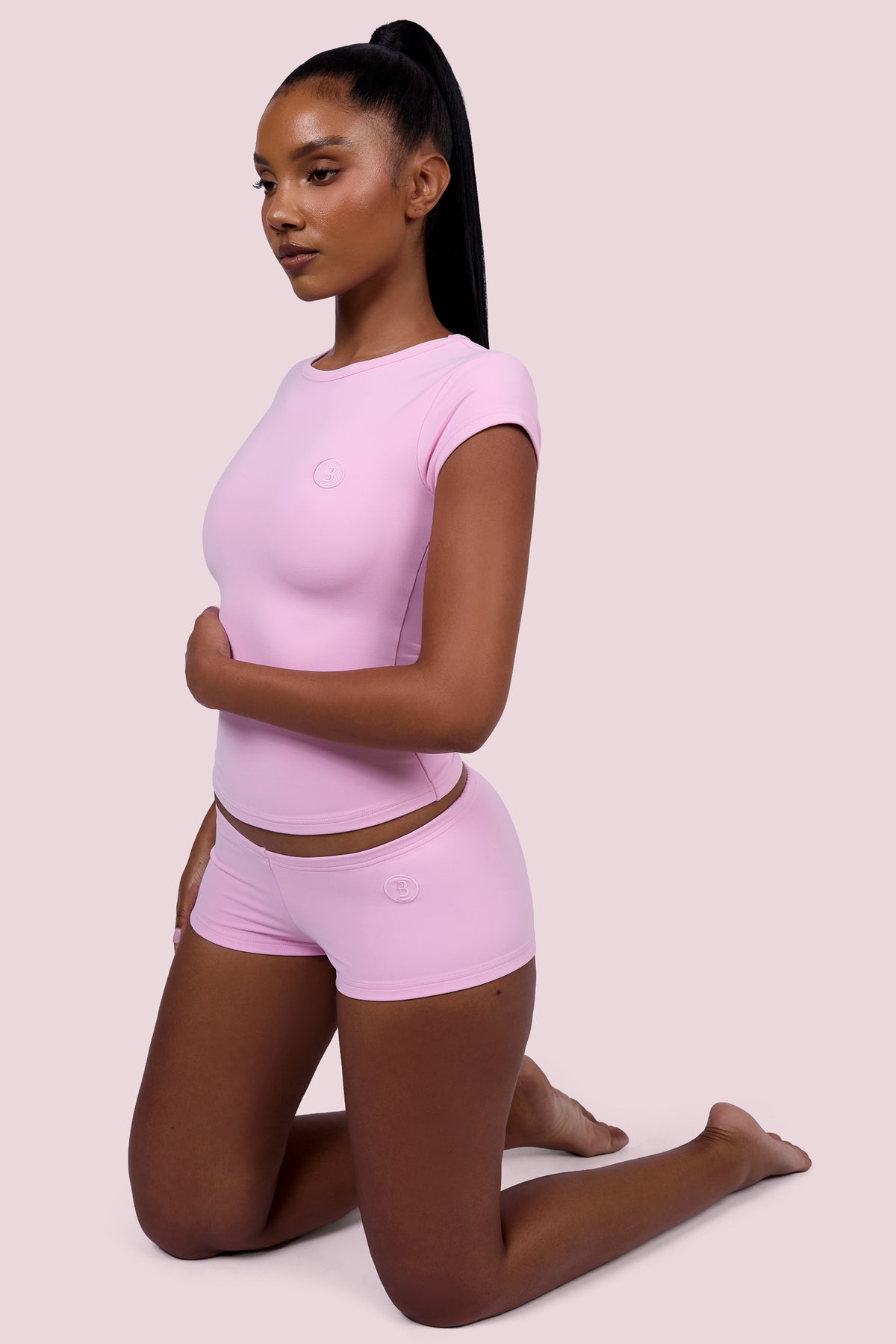 EVERYBODY BASICS SHORT SLEEVE CREW NECK (LIGHT PINK)