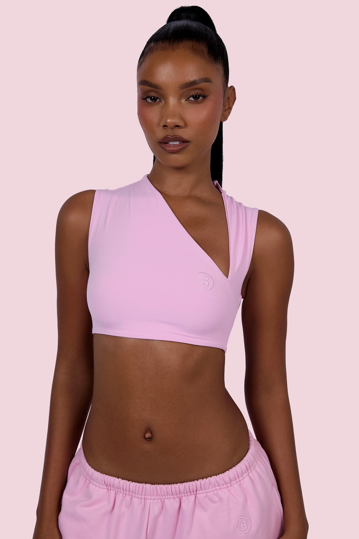 EVERYBODY BASICS CUTOUT CROP TOP (LIGHT PINK)