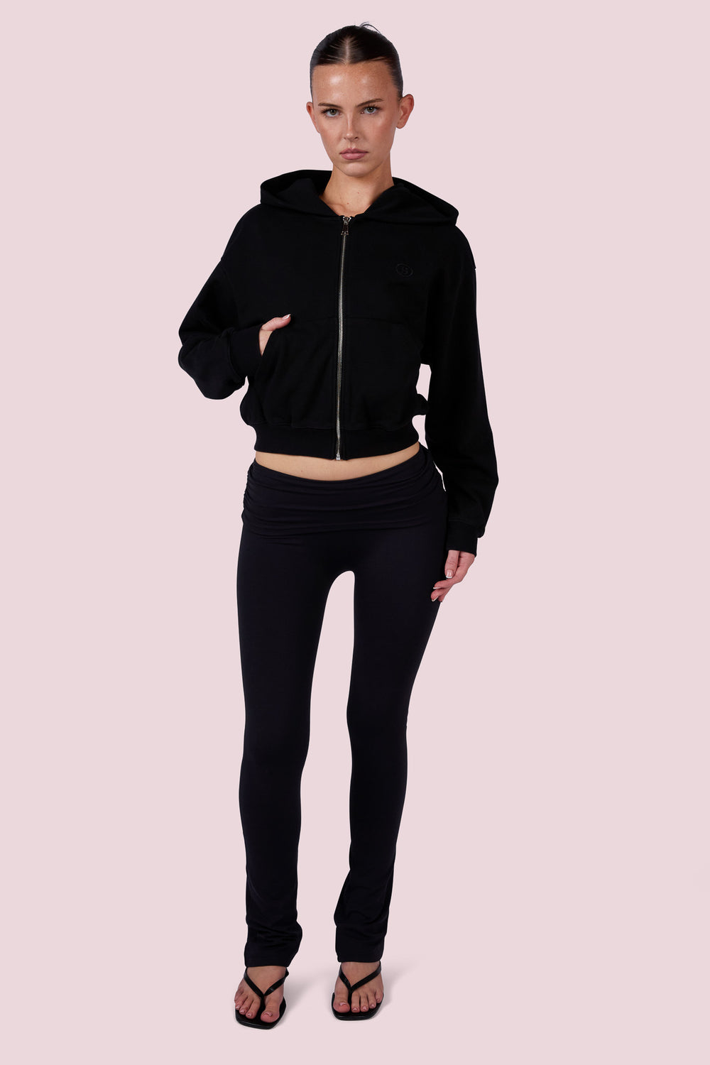 EVERYBODY BASICS FOLDOVER LEGGINGS (BLACK)