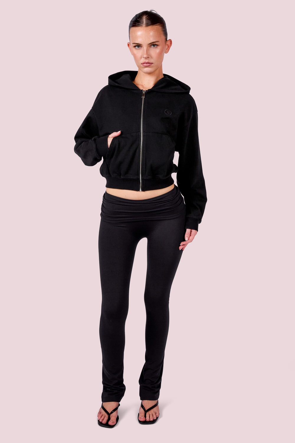 EVERYBODY BASICS FOLDOVER LEGGINGS (BLACK)