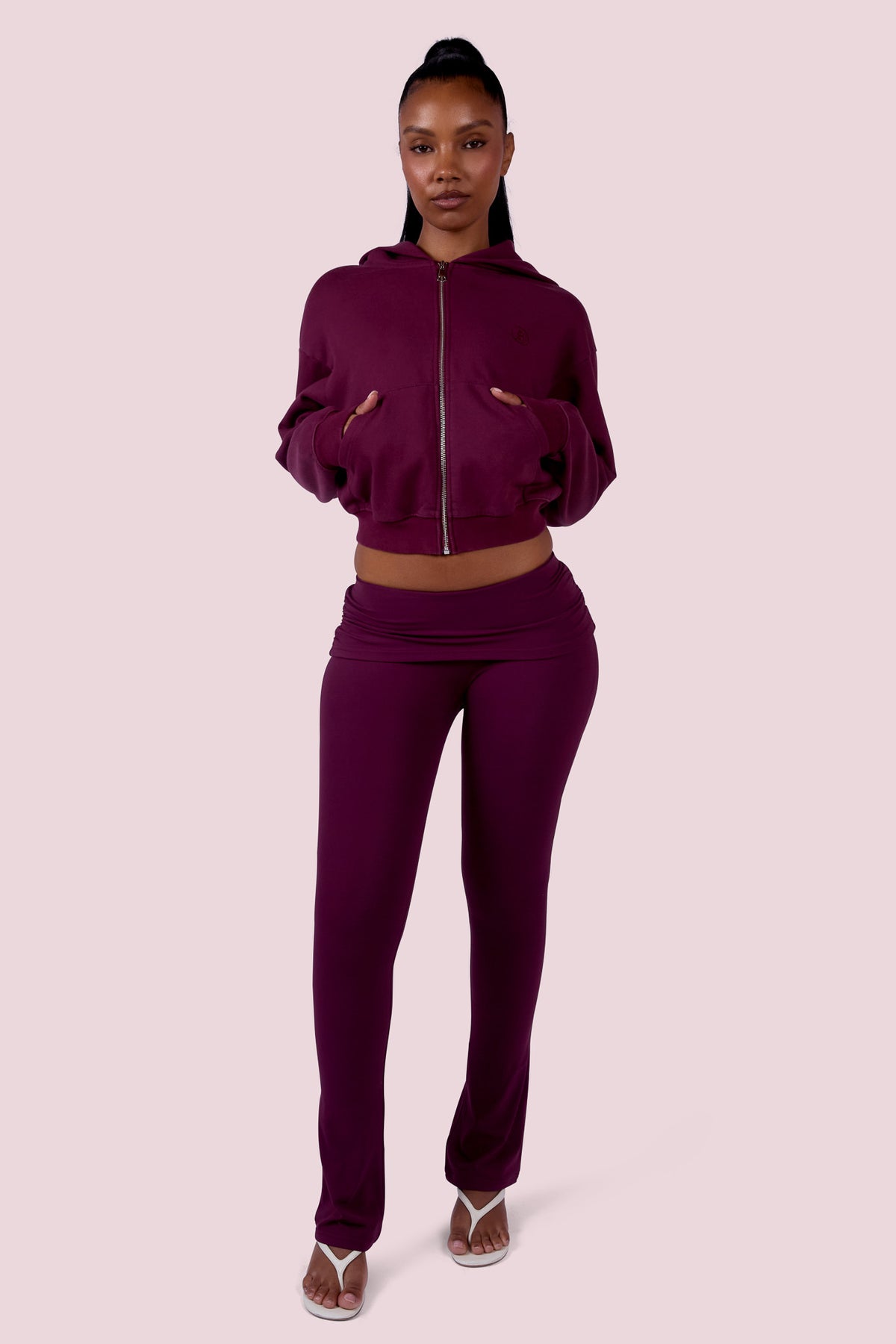 EVERYBODY BASICS FOLDOVER LEGGINGS (GRAPE WINE)