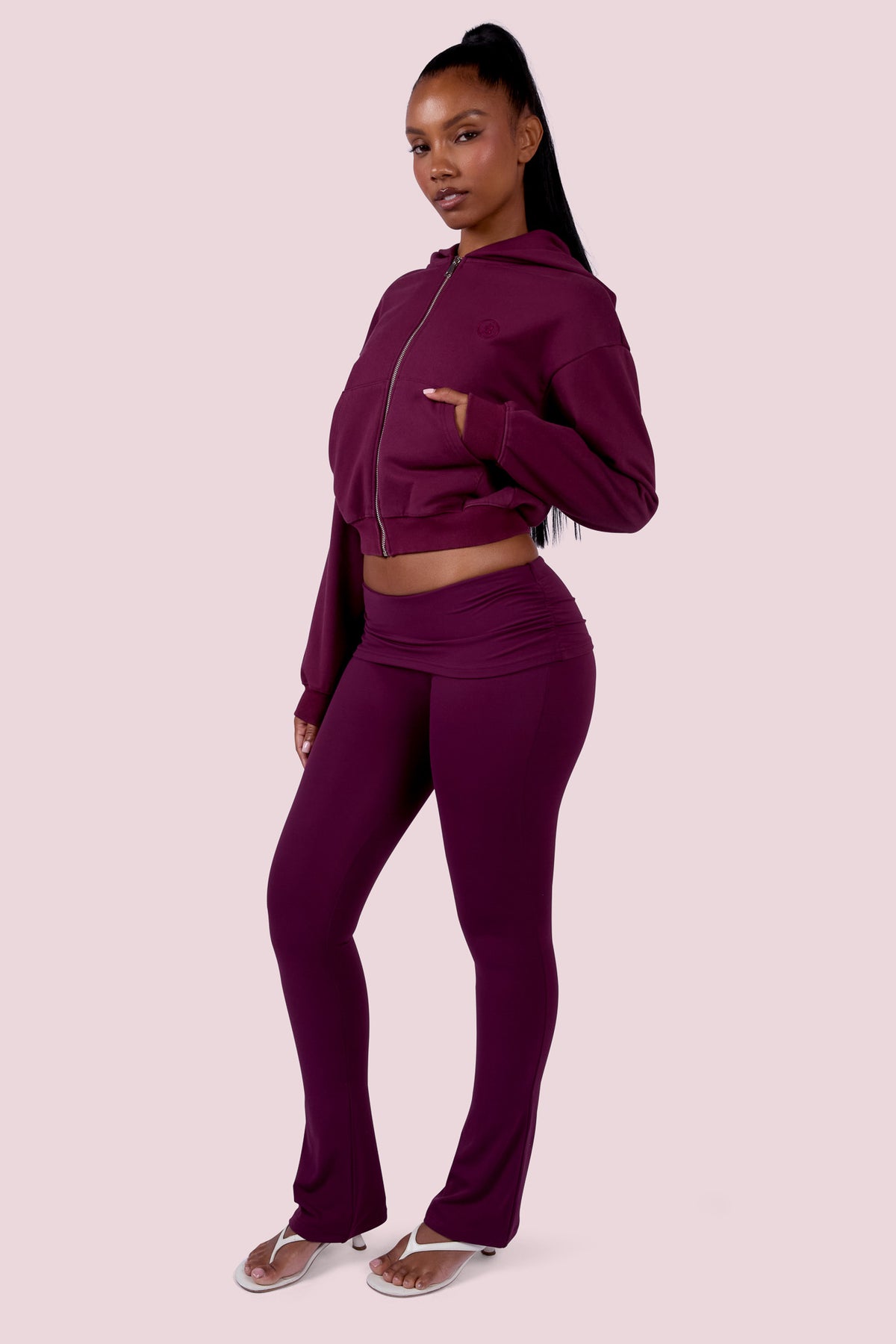 EVERYBODY BASICS FOLDOVER LEGGINGS (GRAPE WINE)