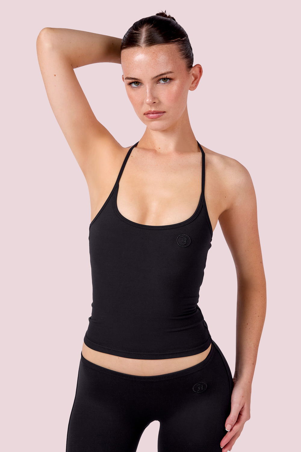 EVERYBODY BASICS HALTER TANK TOP (BLACK)