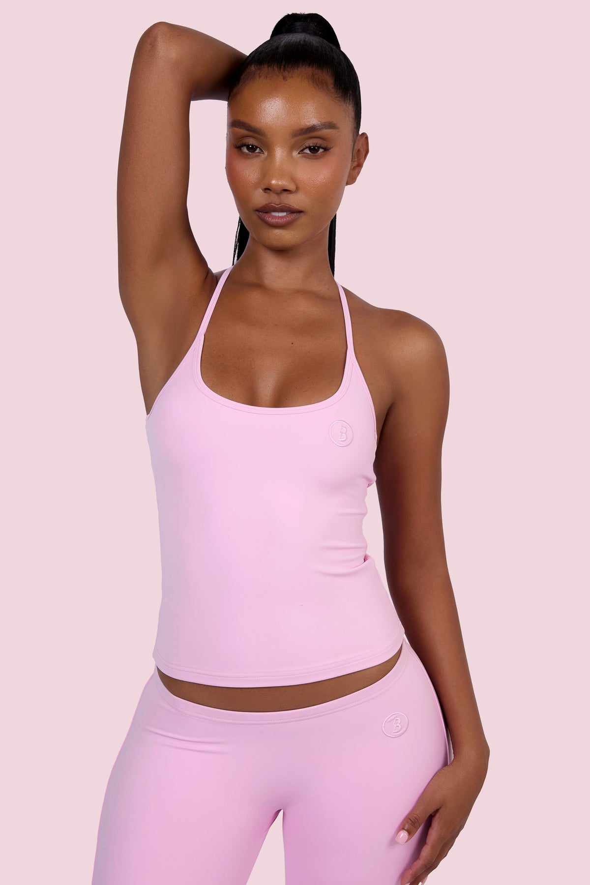 EVERYBODY BASICS HALTER TANK TOP (LIGHT PINK)