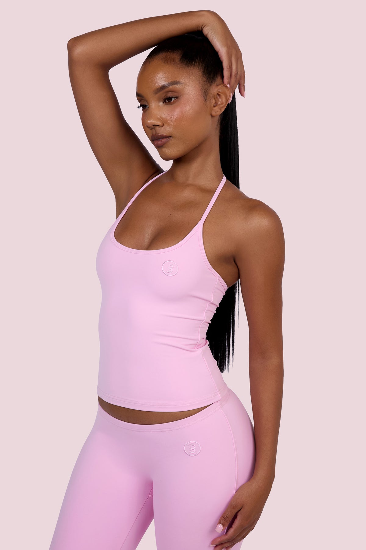 EVERYBODY BASICS HALTER TANK TOP (LIGHT PINK)