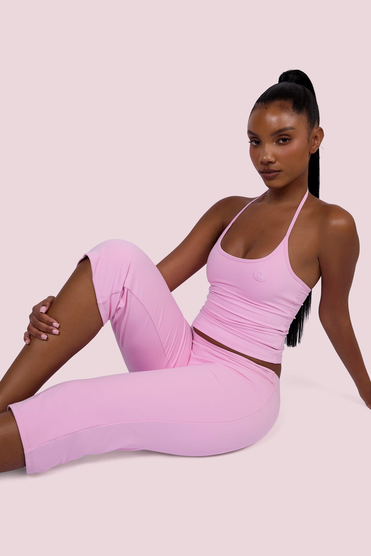 EVERYBODY BASICS HALTER TANK TOP (LIGHT PINK)