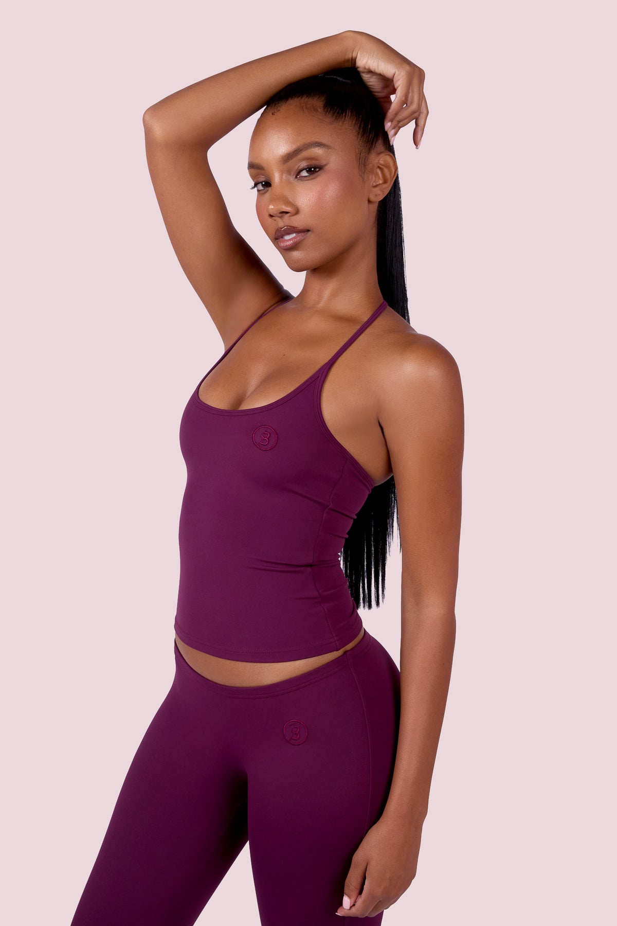 EVERYBODY BASICS HALTER TANK TOP (GRAPE WINE)