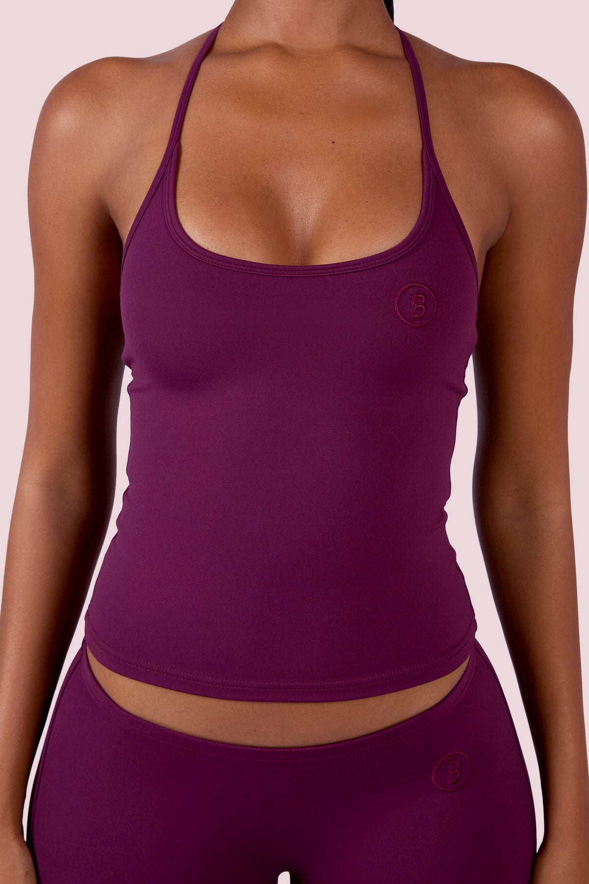 EVERYBODY BASICS HALTER TANK TOP (GRAPE WINE)