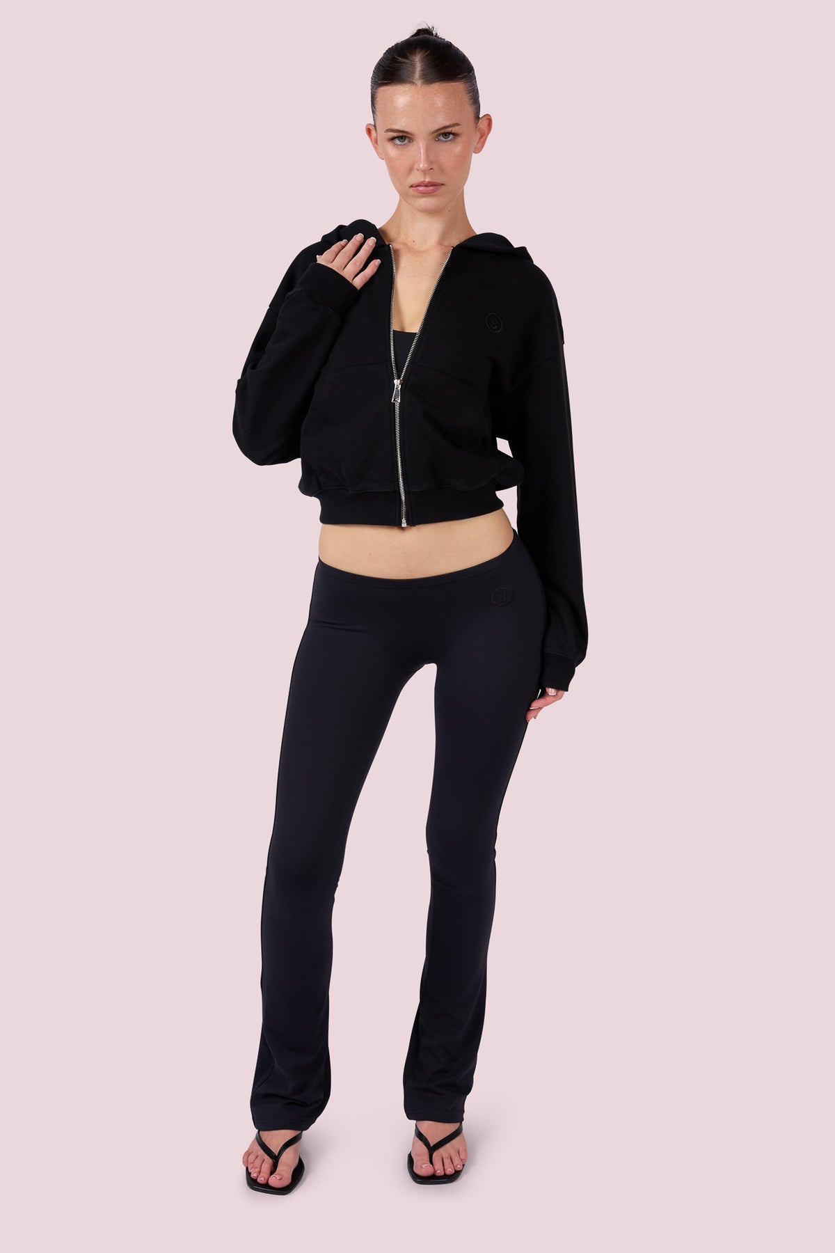 EVERYBODY BASICS ZIP UP SWEATSUIT HOODIE (BLACK)