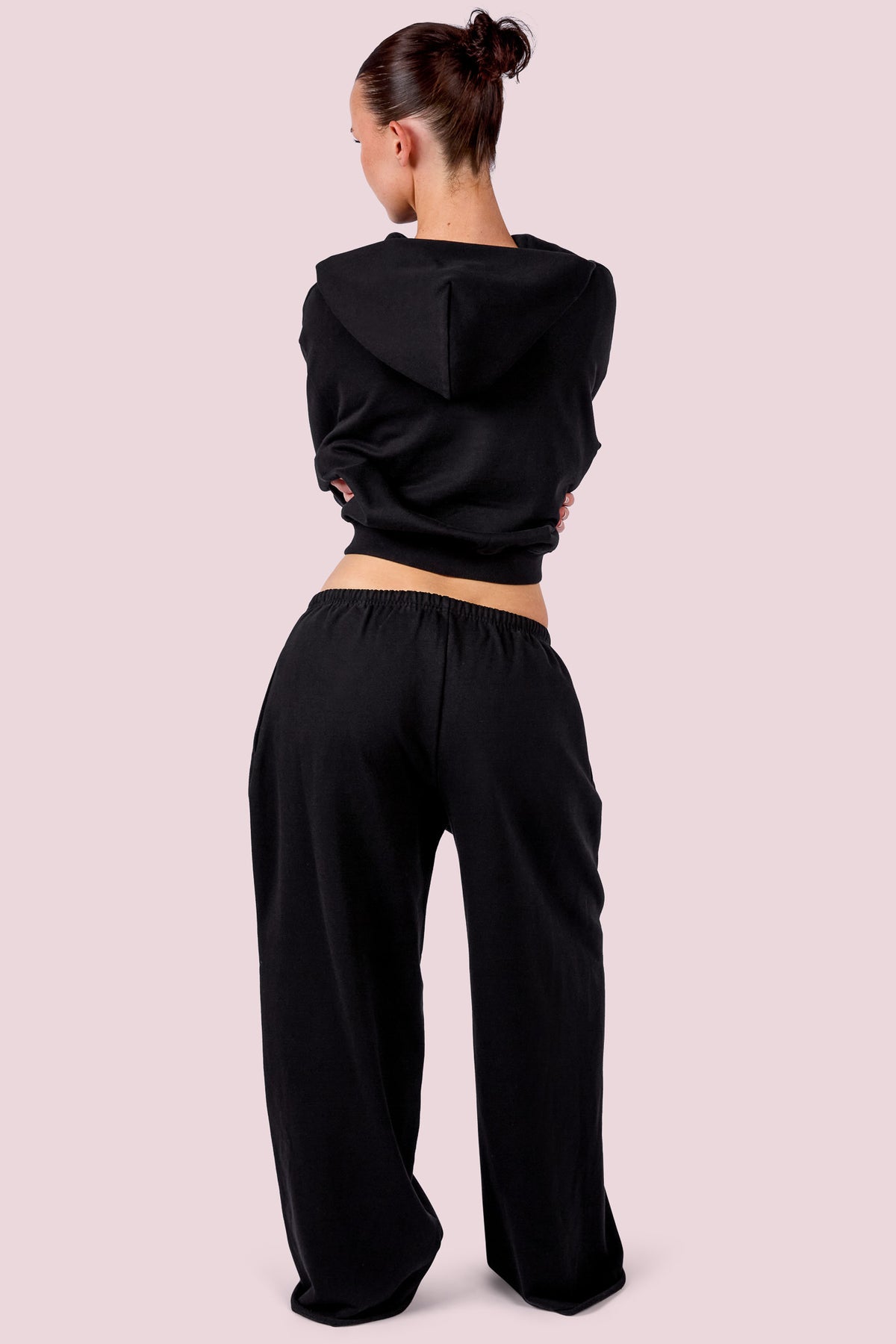 EVERYBODY BASICS ZIP UP SWEATSUIT HOODIE (BLACK)