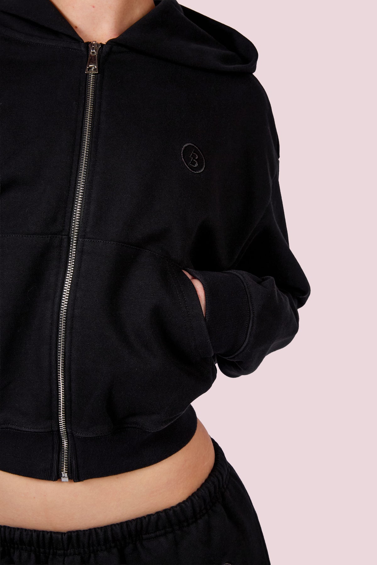 EVERYBODY BASICS ZIP UP SWEATSUIT HOODIE (BLACK)