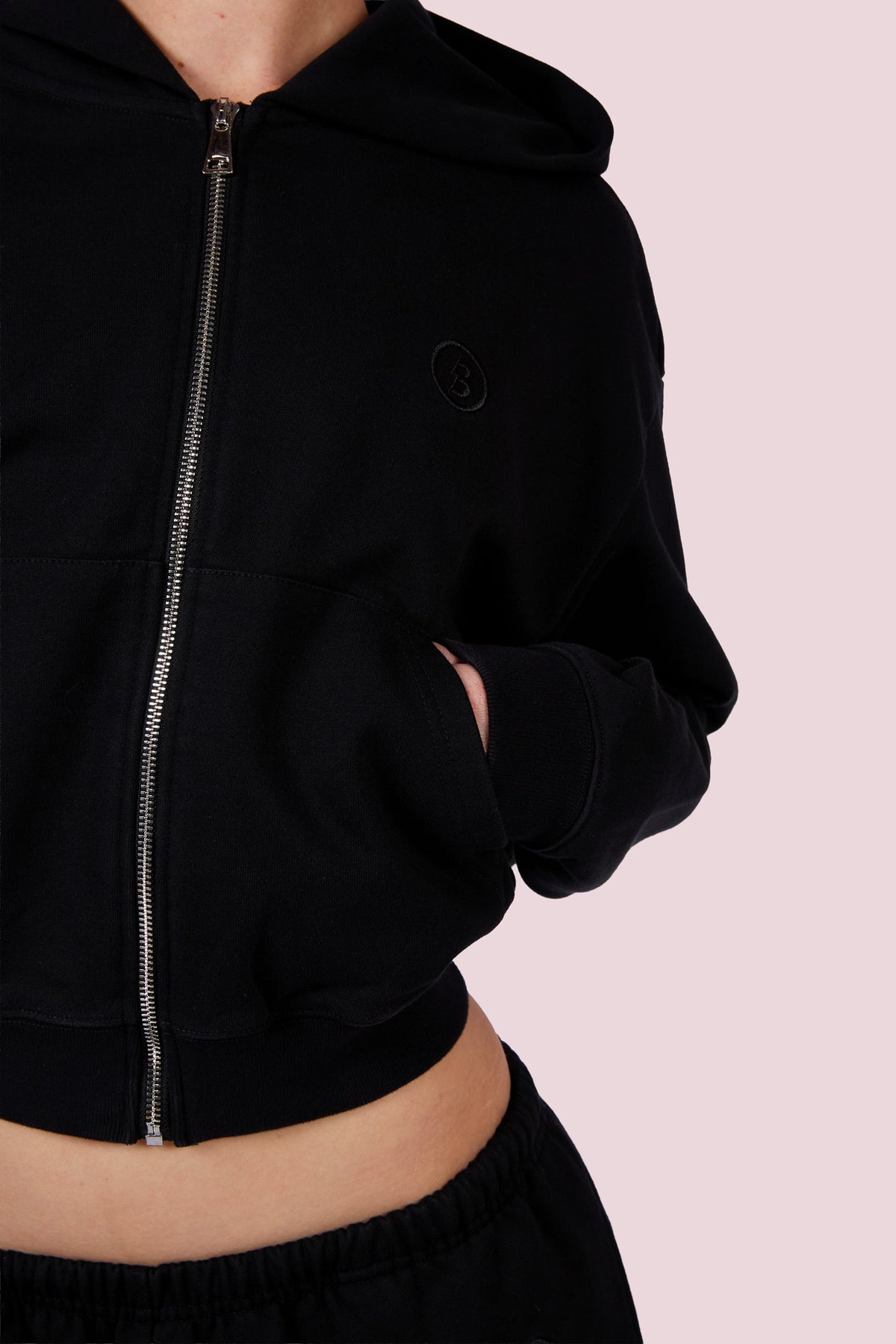 EVERYBODY BASICS ZIP UP SWEATSUIT HOODIE (BLACK)